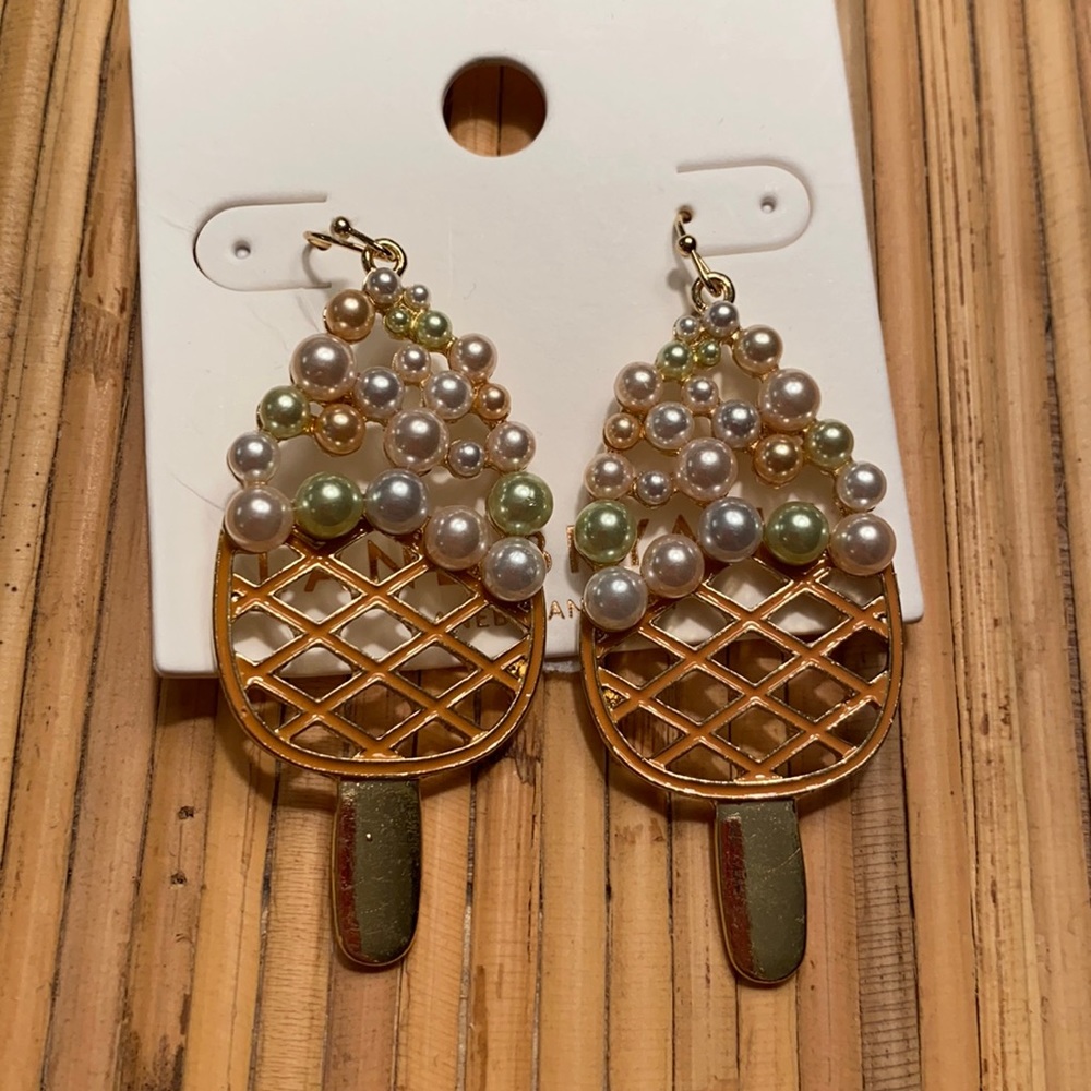 Pearl popsicle earrings beach boho coastal earrings NWT Lane Bryant earrings